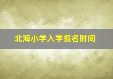 北海小学入学报名时间