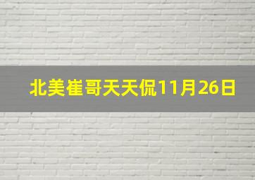 北美崔哥天天侃11月26日