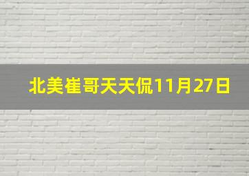 北美崔哥天天侃11月27日