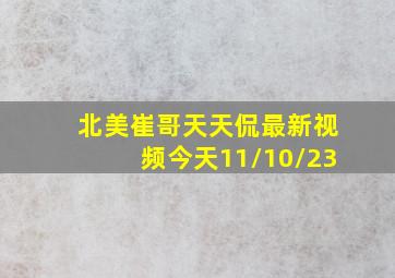 北美崔哥天天侃最新视频今天11/10/23