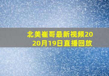 北美崔哥最新视频2020月19日直播回放