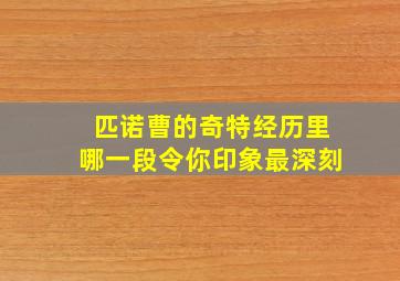 匹诺曹的奇特经历里哪一段令你印象最深刻