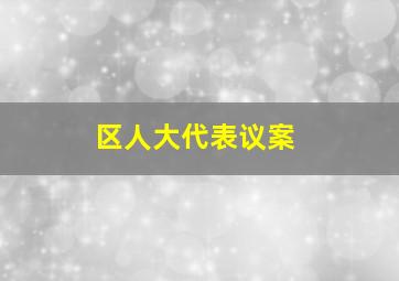 区人大代表议案