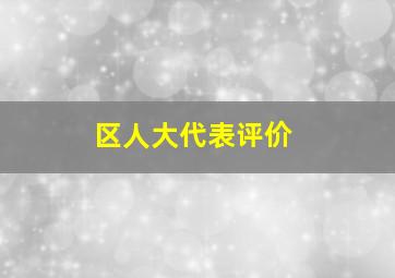 区人大代表评价