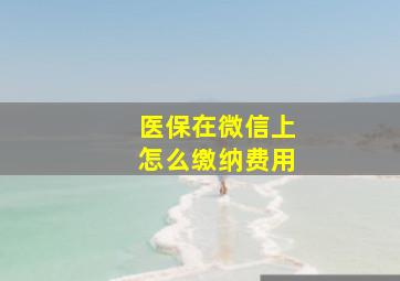 医保在微信上怎么缴纳费用