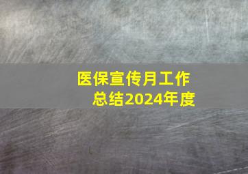 医保宣传月工作总结2024年度