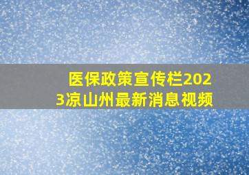 医保政策宣传栏2023凉山州最新消息视频