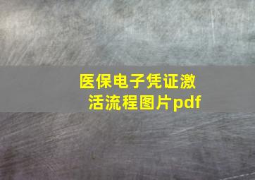 医保电子凭证激活流程图片pdf