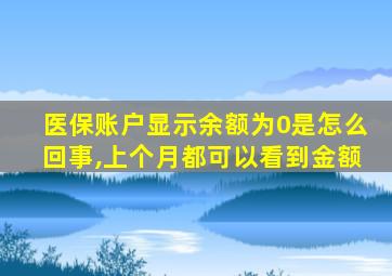 医保账户显示余额为0是怎么回事,上个月都可以看到金额