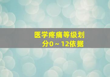 医学疼痛等级划分0～12依据