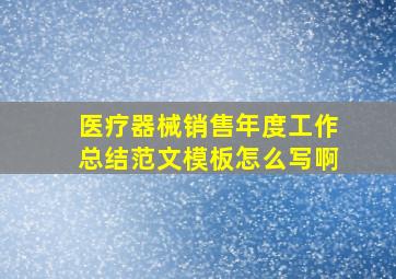 医疗器械销售年度工作总结范文模板怎么写啊