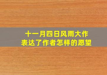 十一月四日风雨大作表达了作者怎样的愿望