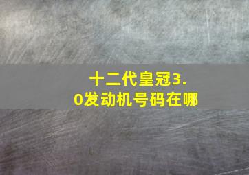 十二代皇冠3.0发动机号码在哪