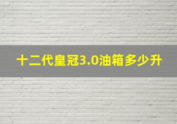 十二代皇冠3.0油箱多少升