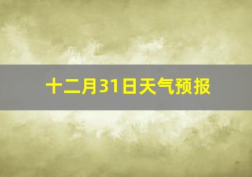 十二月31日天气预报