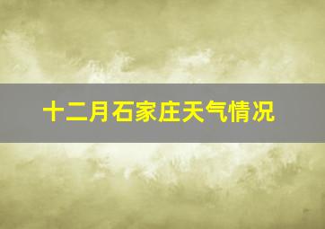 十二月石家庄天气情况