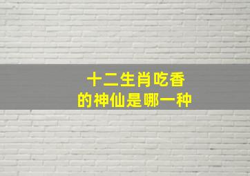 十二生肖吃香的神仙是哪一种