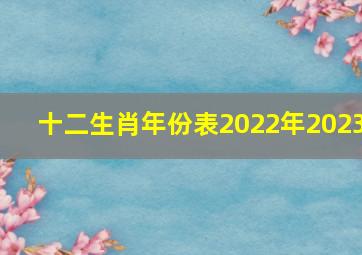 十二生肖年份表2022年2023