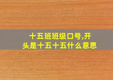 十五班班级口号,开头是十五十五什么意思