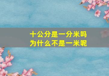 十公分是一分米吗为什么不是一米呢