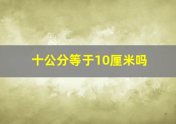 十公分等于10厘米吗