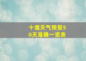 十堰天气预报50天准确一览表