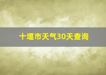 十堰市天气30天查询