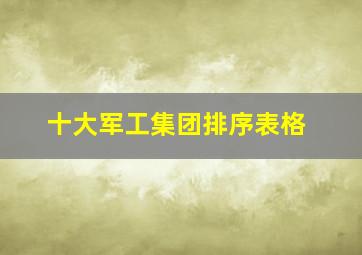 十大军工集团排序表格