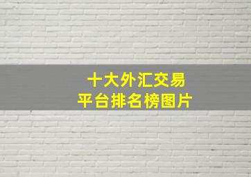 十大外汇交易平台排名榜图片