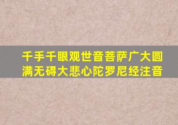 千手千眼观世音菩萨广大圆满无碍大悲心陀罗尼经注音