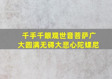 千手千眼观世音菩萨广大圆满无碍大悲心陀螺尼