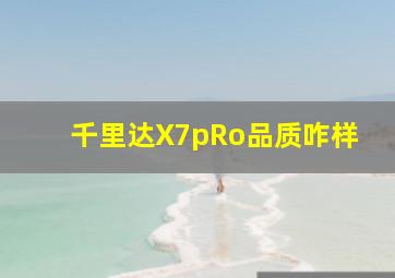 千里达X7pRo品质咋样