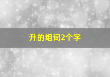 升的组词2个字