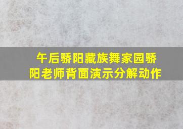 午后骄阳藏族舞家园骄阳老师背面演示分解动作