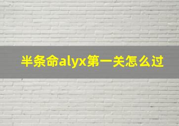 半条命alyx第一关怎么过