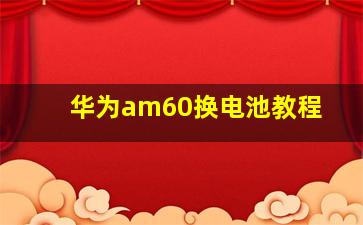 华为am60换电池教程