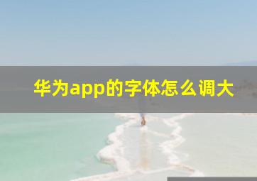 华为app的字体怎么调大