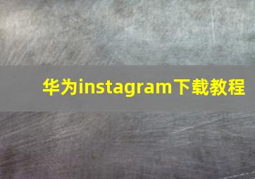 华为instagram下载教程