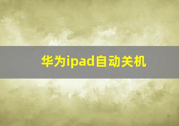 华为ipad自动关机