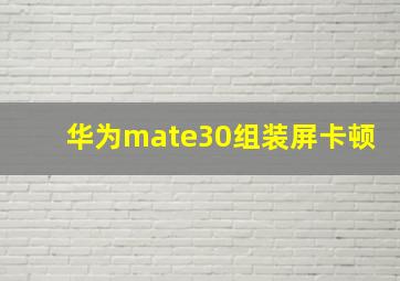 华为mate30组装屏卡顿