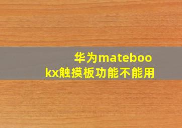 华为matebookx触摸板功能不能用