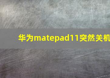 华为matepad11突然关机