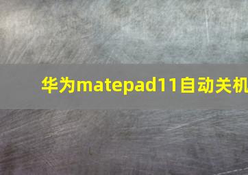 华为matepad11自动关机