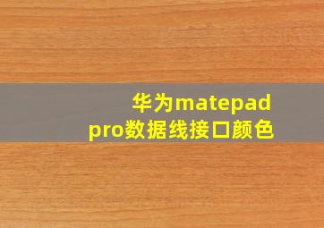 华为matepadpro数据线接口颜色