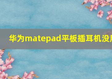 华为matepad平板插耳机没用