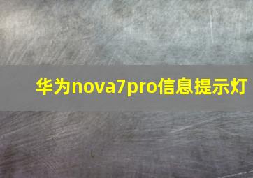 华为nova7pro信息提示灯