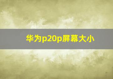 华为p20p屏幕大小