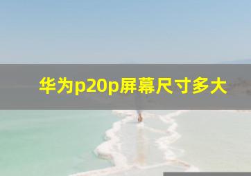 华为p20p屏幕尺寸多大