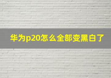 华为p20怎么全部变黑白了