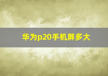 华为p20手机屏多大